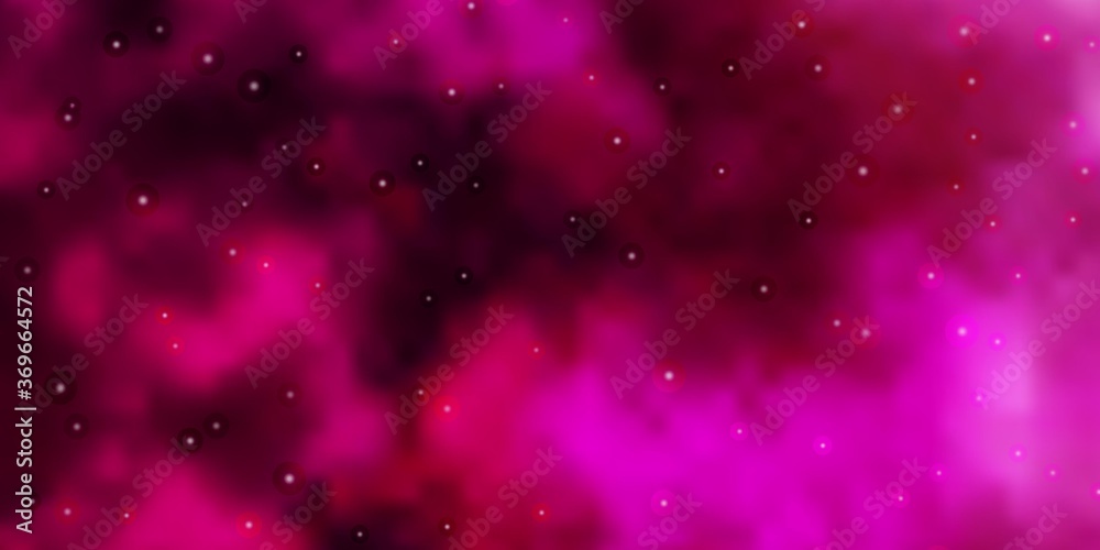 Dark Pink vector texture with beautiful stars. Colorful illustration in abstract style with gradient stars. Theme for cell phones.