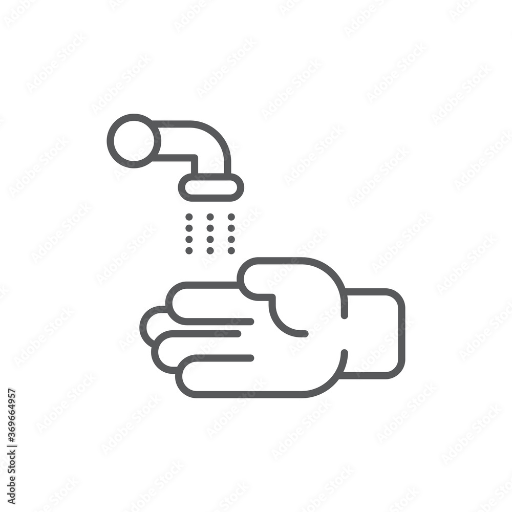 Wash hands vector icon symbol isolated on white background