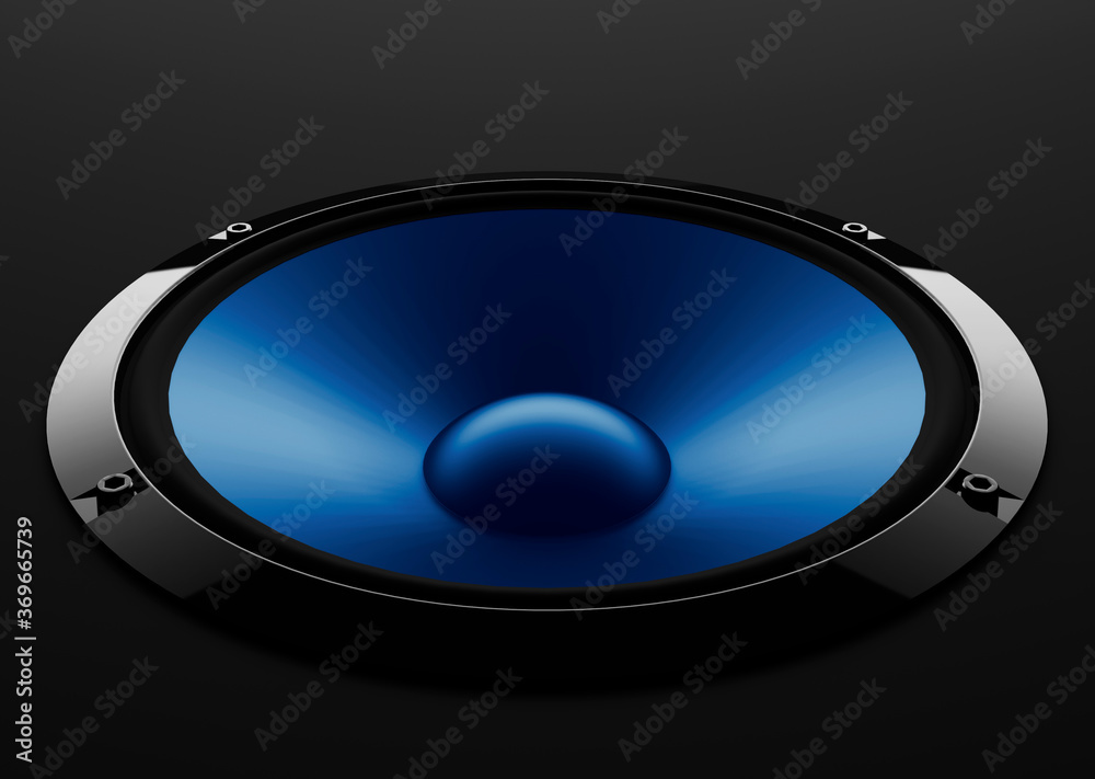 abstract sound speaker with dynamic bass waves - 3D Illustration abstract sound speaker with dynamic bass waves - 3D Illustration