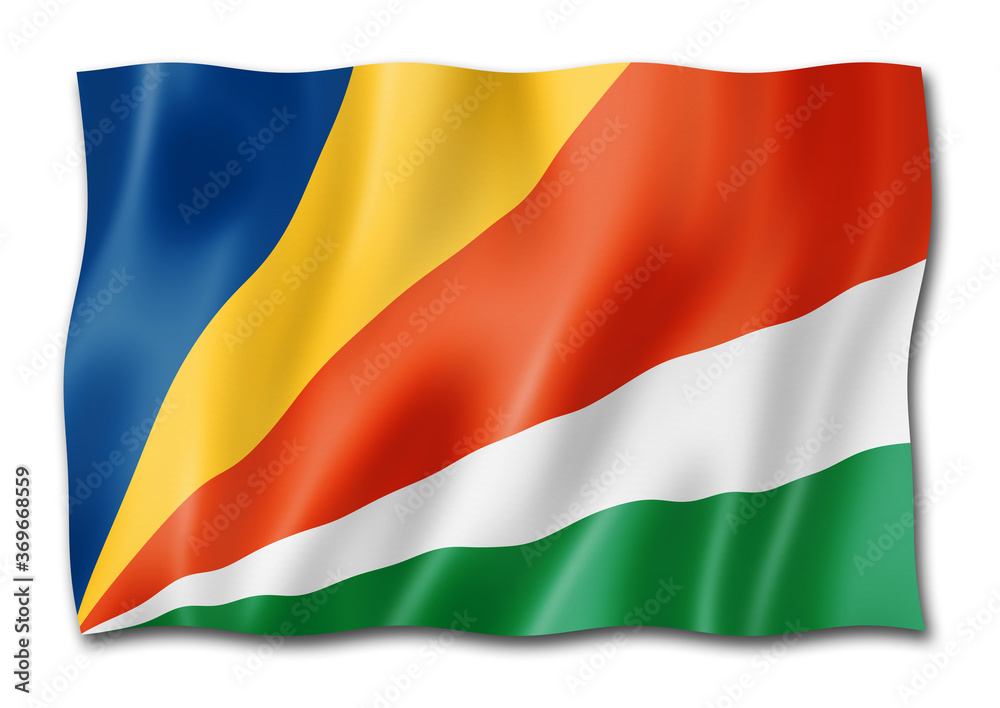 Fototapeta premium Seychelles flag isolated on white