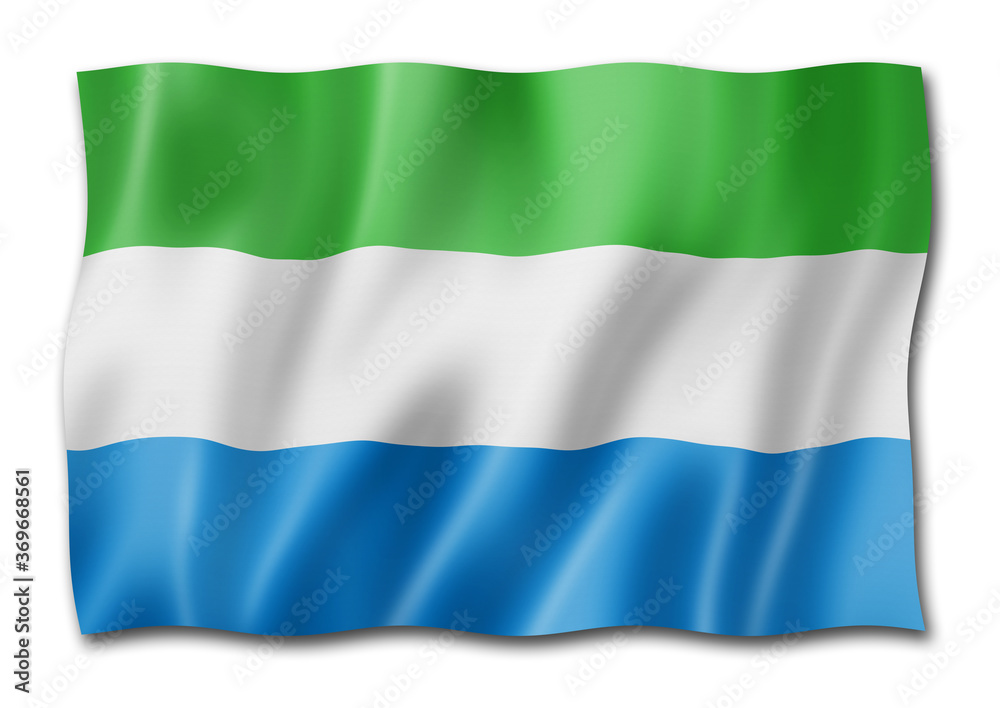 Obraz premium Sierra Leone flag isolated on white