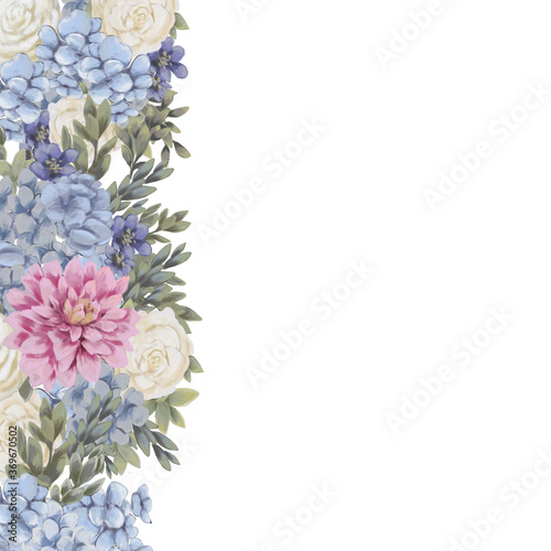 Floral border for design save the date cards, invitations, posters