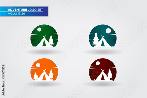Adventure Camping Logo Set Templates
