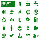 Ecology icons set. Environment protection. Alternative renewable energy. Global warming. Decarbonation. Eco friendly flat linear sign collection. Vector symbols, icon