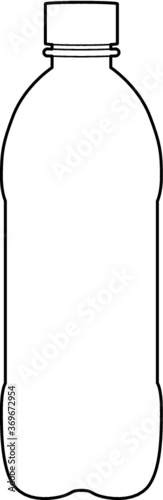A vector line art illustration of a water bottle