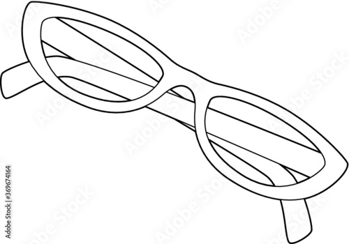 A vector line art illustration of glasses