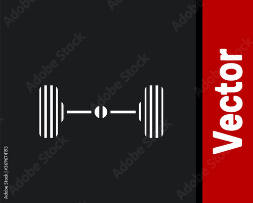 White Chassis car icon isolated on black background. Vector Illustration.
