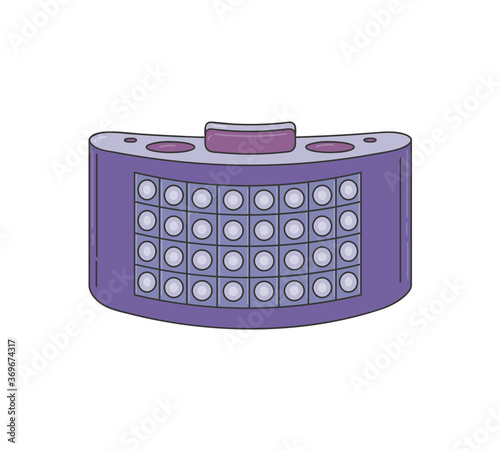 Night club DJ table with party lights and place for music equipment