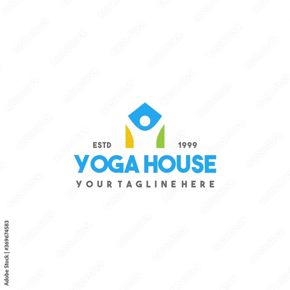 Fototapeta premium Creative yoga house logo design