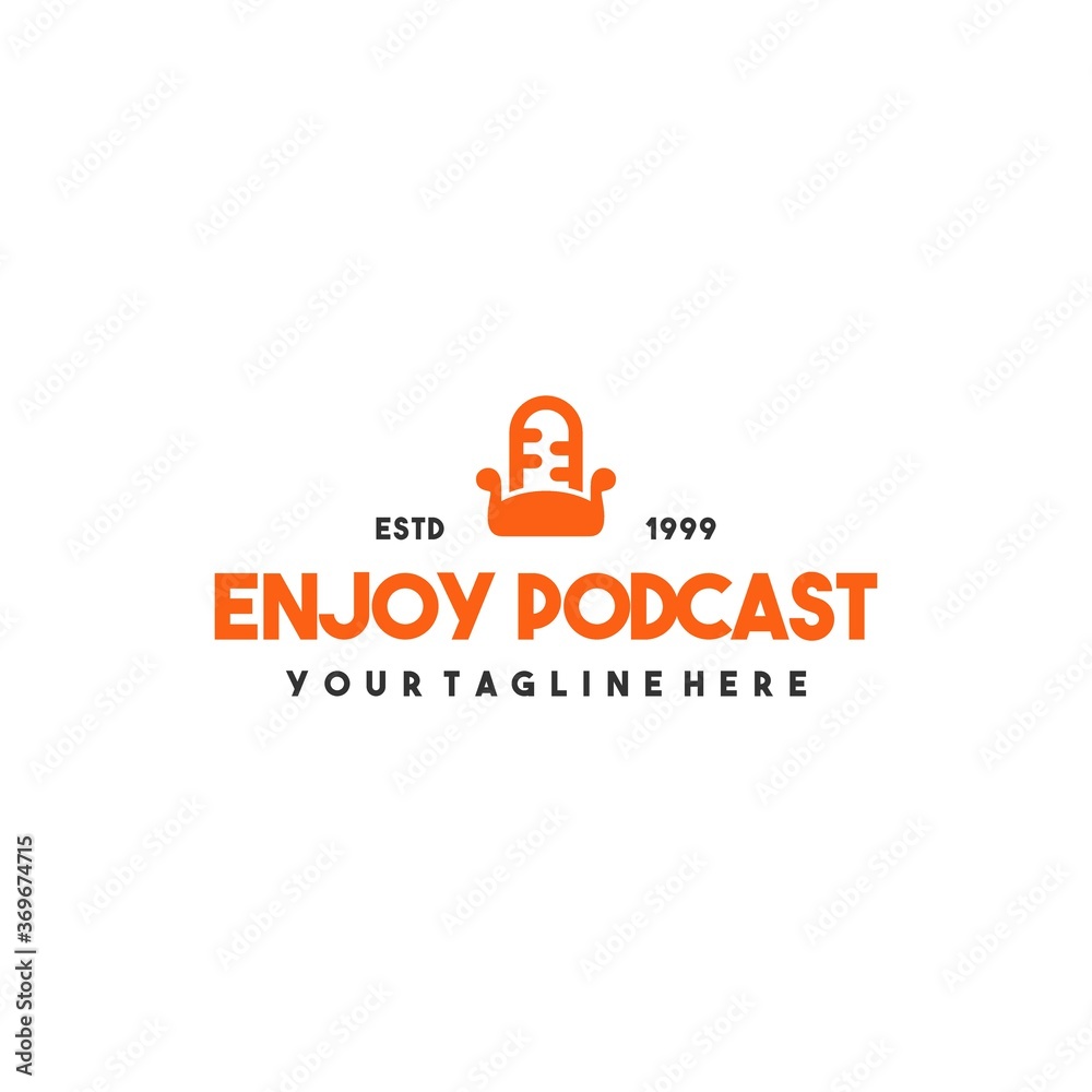 Professional enjoy podcast logo design Professional enjoy podcast logo design