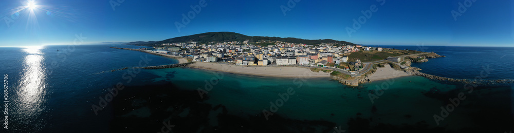 Aerial view of Burela´s coast in Galicia