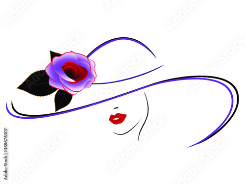 Girl in a hat with a rose.