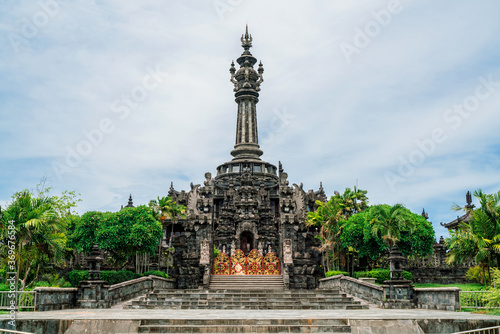 Entrance to the Bajra Sandhi Monument in the center of Denpasar Bali. The 45 meter high monument is a symbol of the Balinese struggle for independence against the Dutch invasion  photo