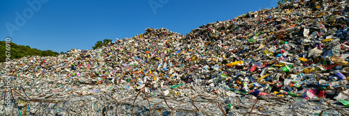 Large heap of garbage inside a processing plant