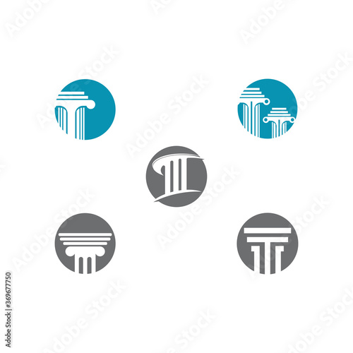 Set Column Logo Template vector