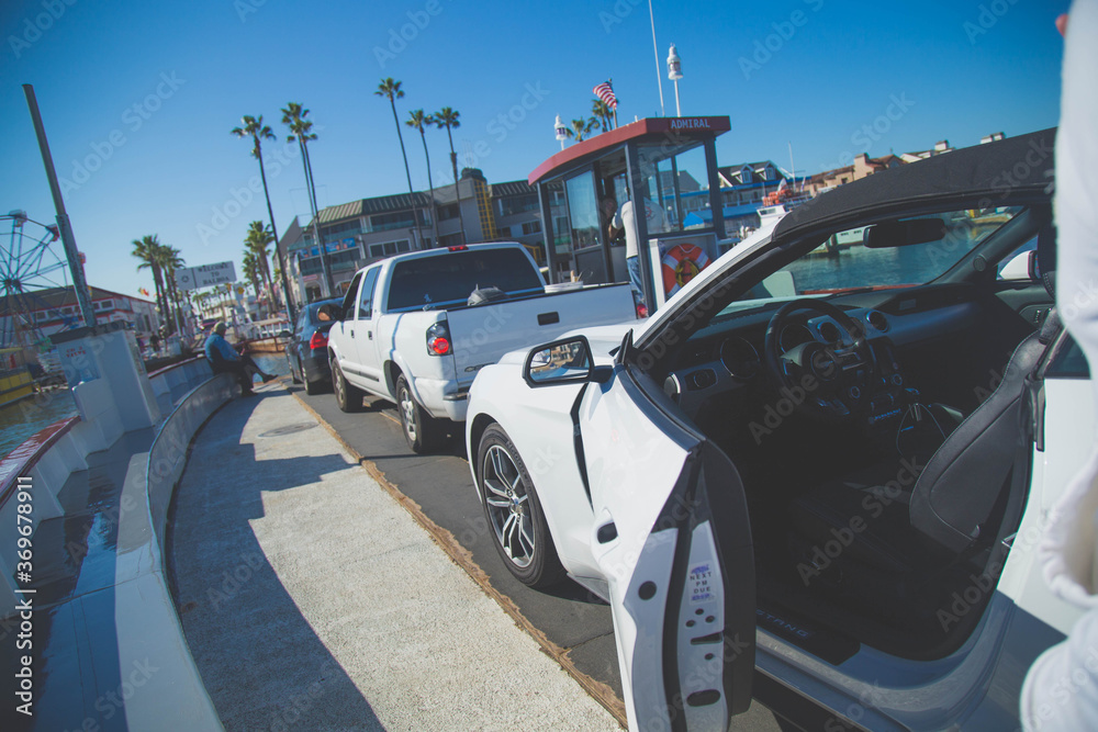 ferry ride on balboa Island to the beach in newport beach southern california 