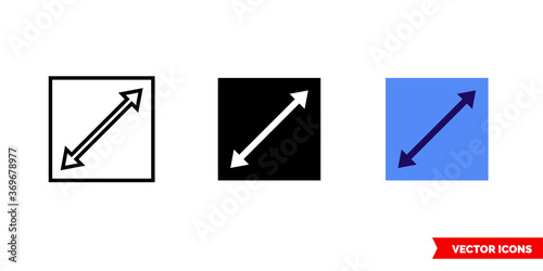 Screen resolution icon of 3 types. Isolated vector sign symbol.