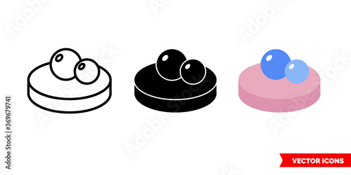 Soap bubble icon of 3 types. Isolated vector sign symbol.