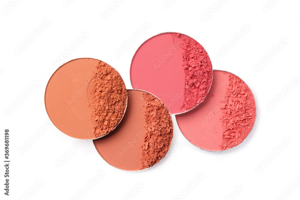 Face powder / blusher isolated on white Face powder / blusher isolated on white