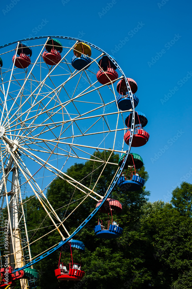 Metal construction for sightseeing in the amusement park