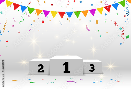 Vector illustration for award winners. Pedestal or platform for honoring prize winners.