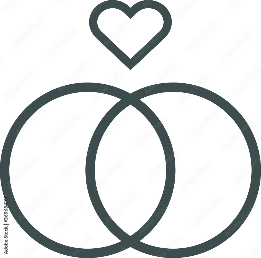 Marriage Icon Vector Rings Heart Marriage Icon Vector Rings Heart