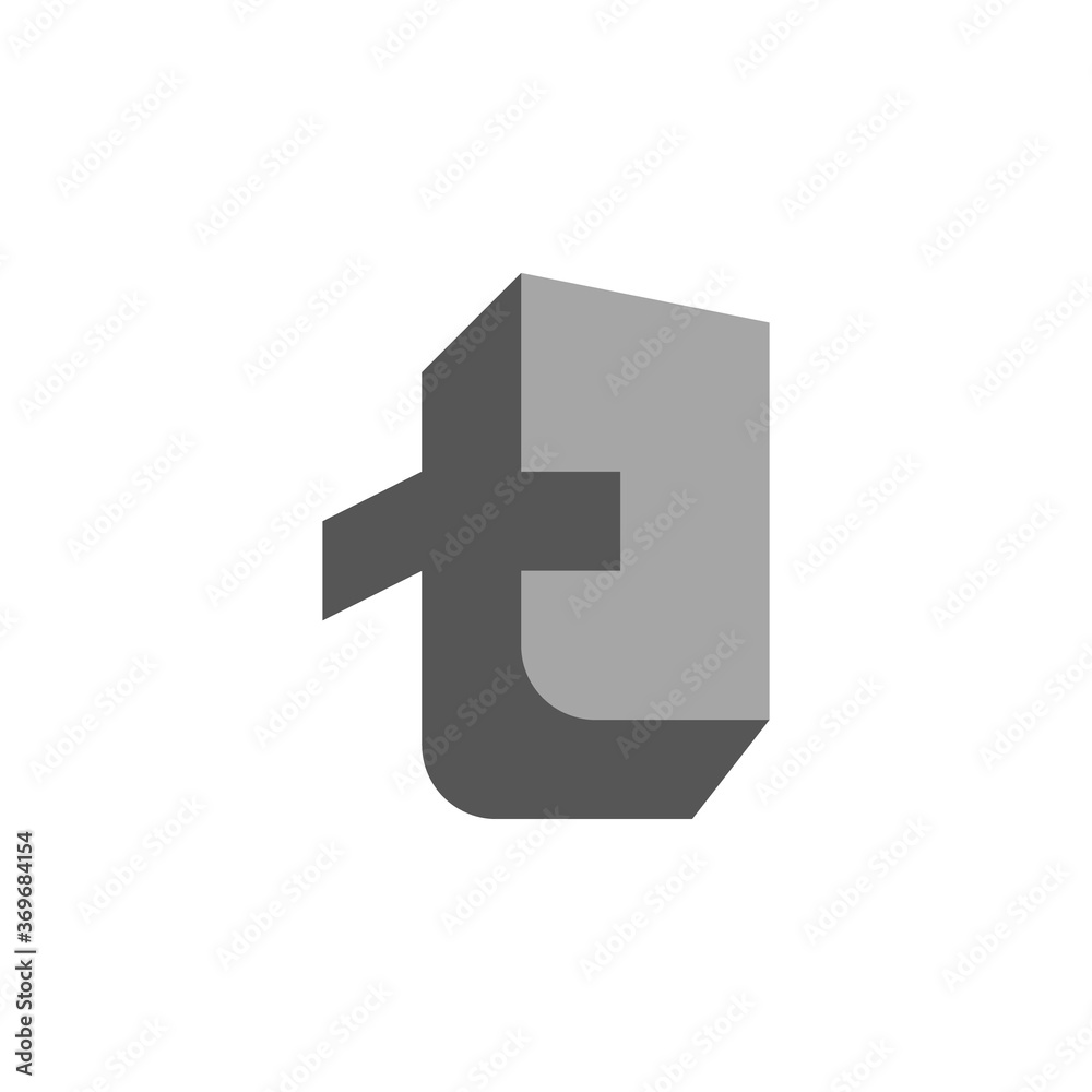 Fototapeta premium letter t flat logo design