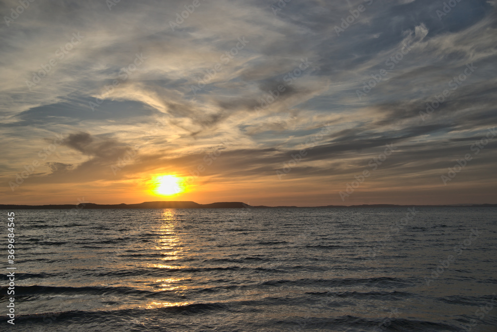 Coucher de soleil sur l'étang de Berre