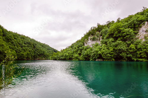 Idyllic mountain lake  Plitvice Lakes national park  Croatia