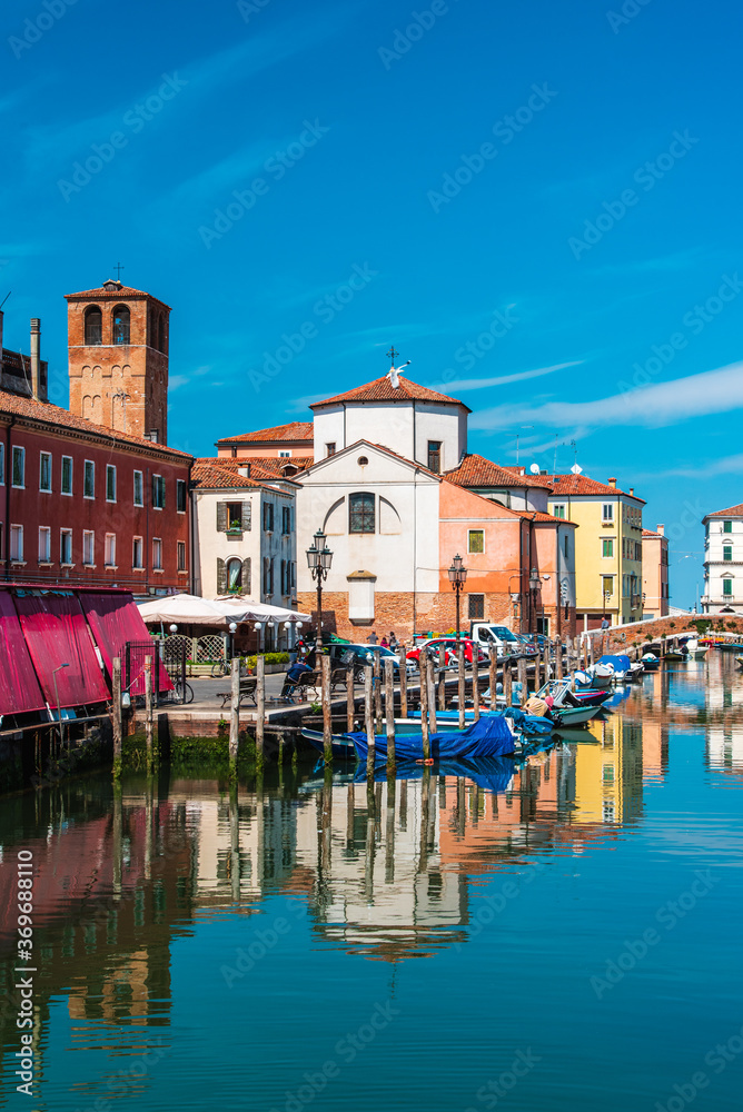 A look from the Venice lagoon. the city of Chioggia.