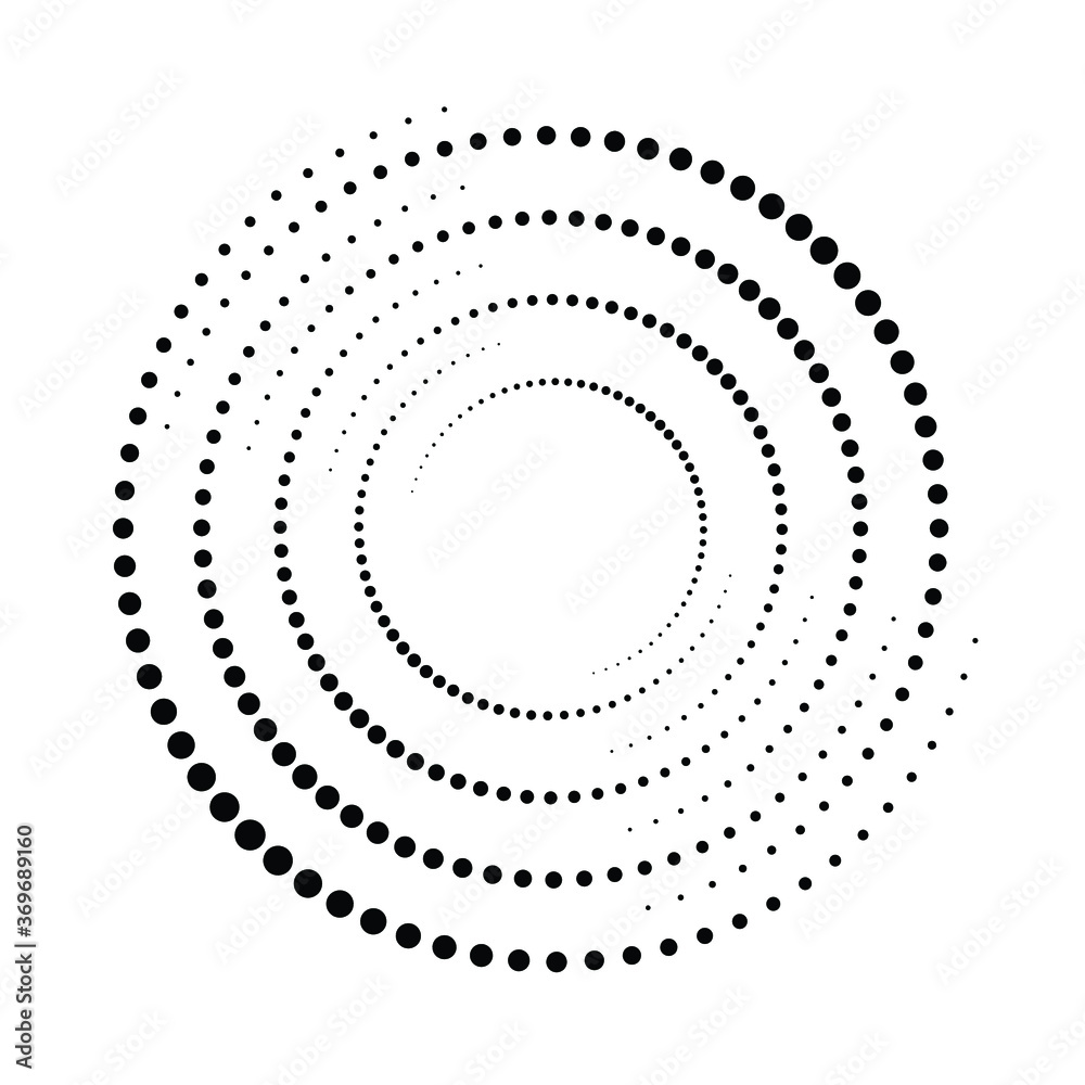 Halftone dots in circle form. round logo . vector dotted frame . design element