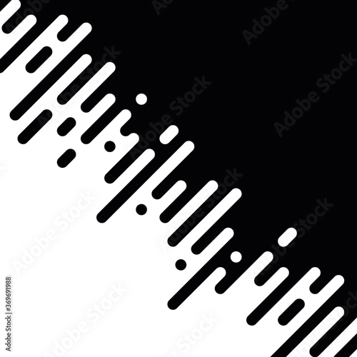 Seamless vector abstract transition of two colors. Rounded lines blended in. Looks like dipping paint or rain. Black and white contrast