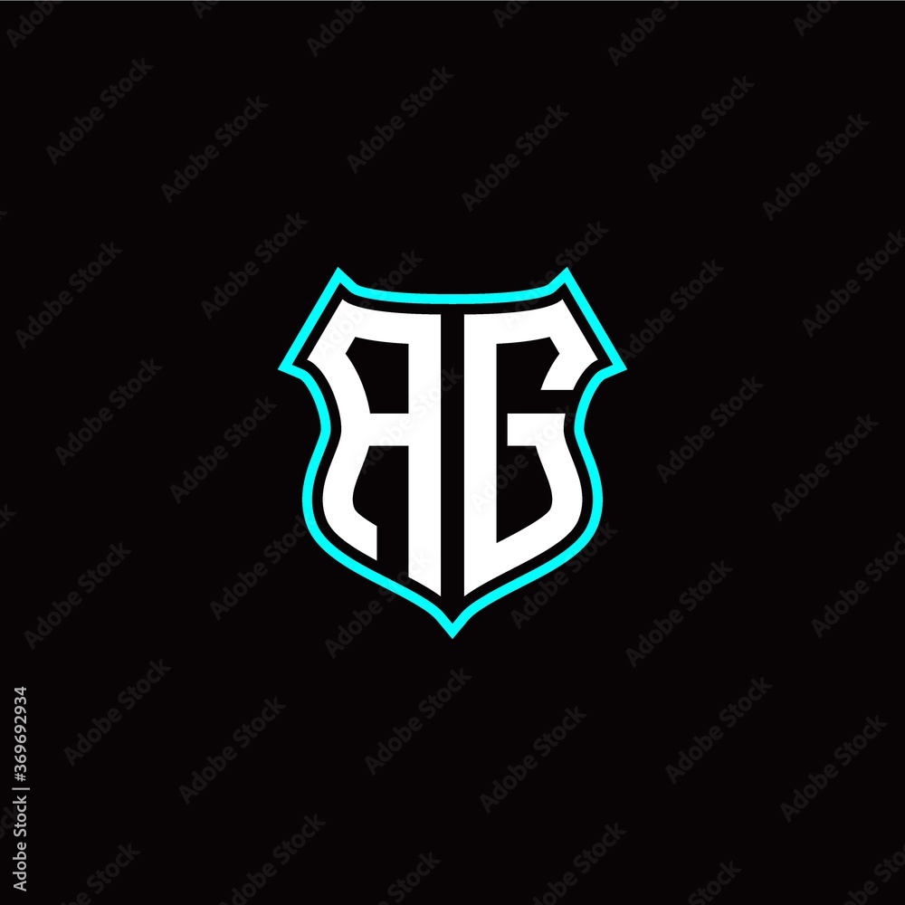 A G initials monogram logo shield designs modern