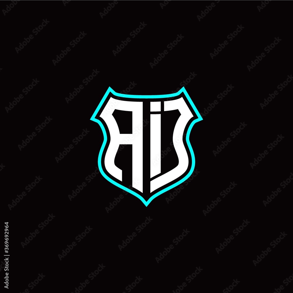 A I initials monogram logo shield designs modern
