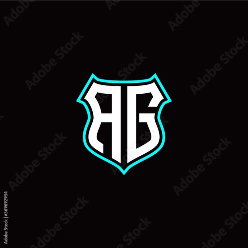 Free Download A G initials monogram logo shield designs modern - GFXLoad