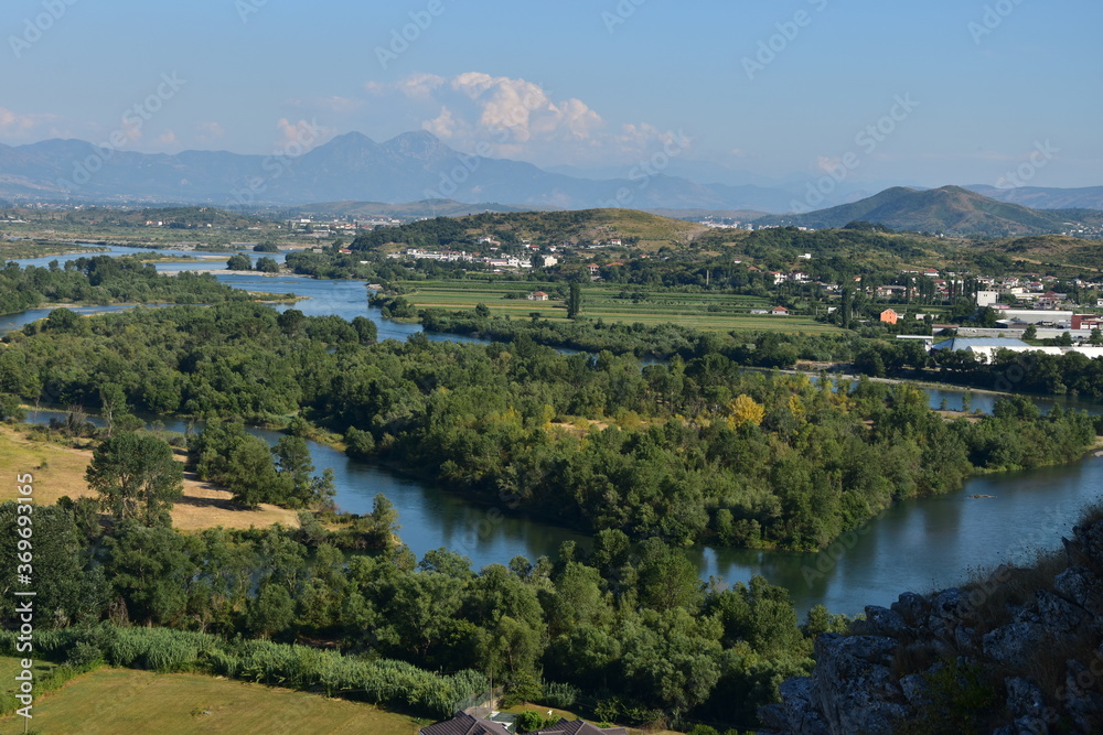 Panorama z Kalaja e Shkodrës Rozafa Albania 