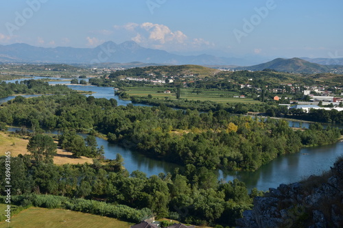 Panorama z Kalaja e Shkodrës Rozafa Albania 