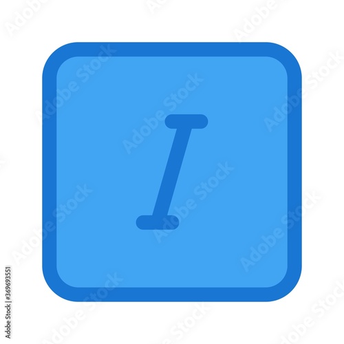 Italic font format icon. Text editor italic sign.