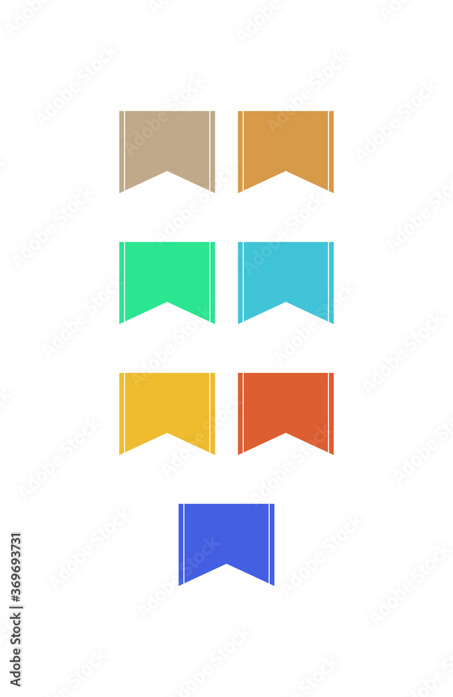 set of blank colorful ribbons with copy space on white background set of blank colorful ribbons with copy space on white background