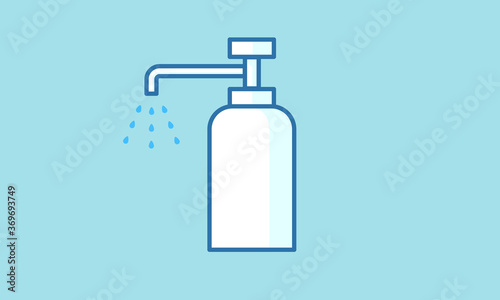 Simple vector illustration of disinfection bottle
