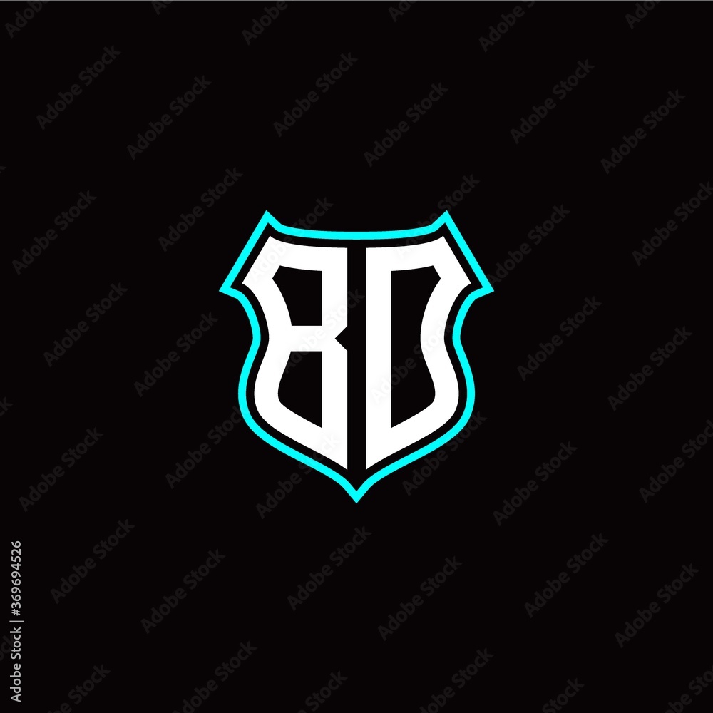 B O initials monogram logo shield designs modern