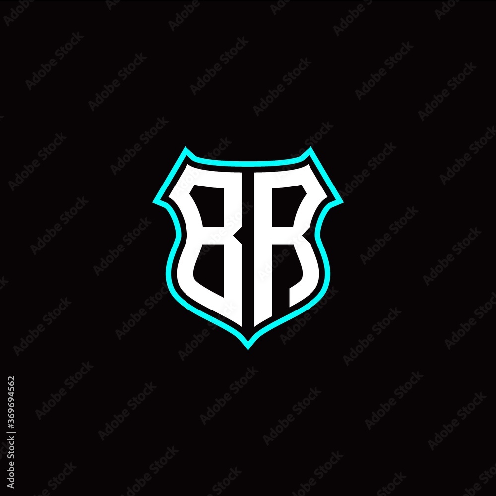 B R initials monogram logo shield designs modern