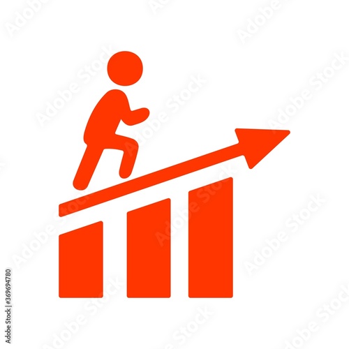 Career development or career ladder concept icon. Employee promotion symbol.