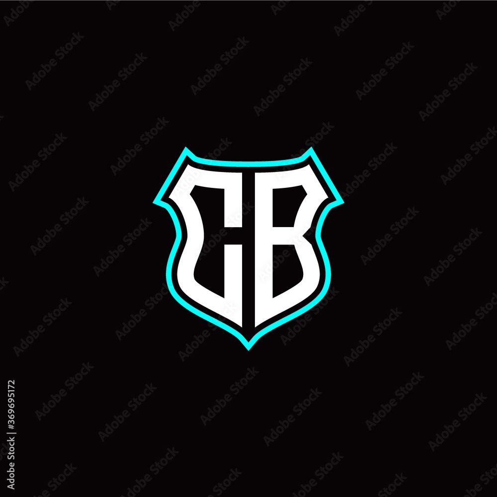 C B initials monogram logo shield designs modern