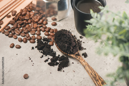 used coffee grounds