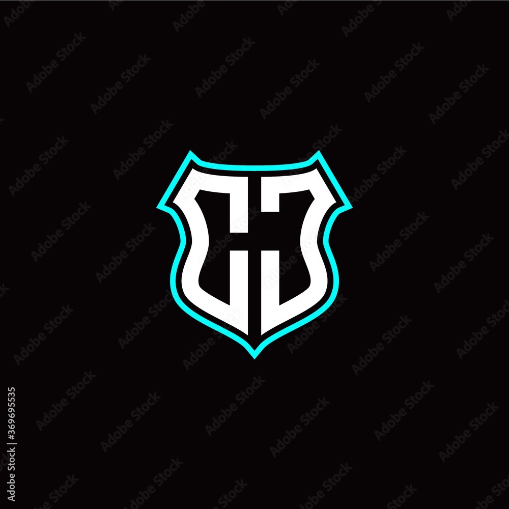 Obraz premium C J initials monogram logo shield designs modern