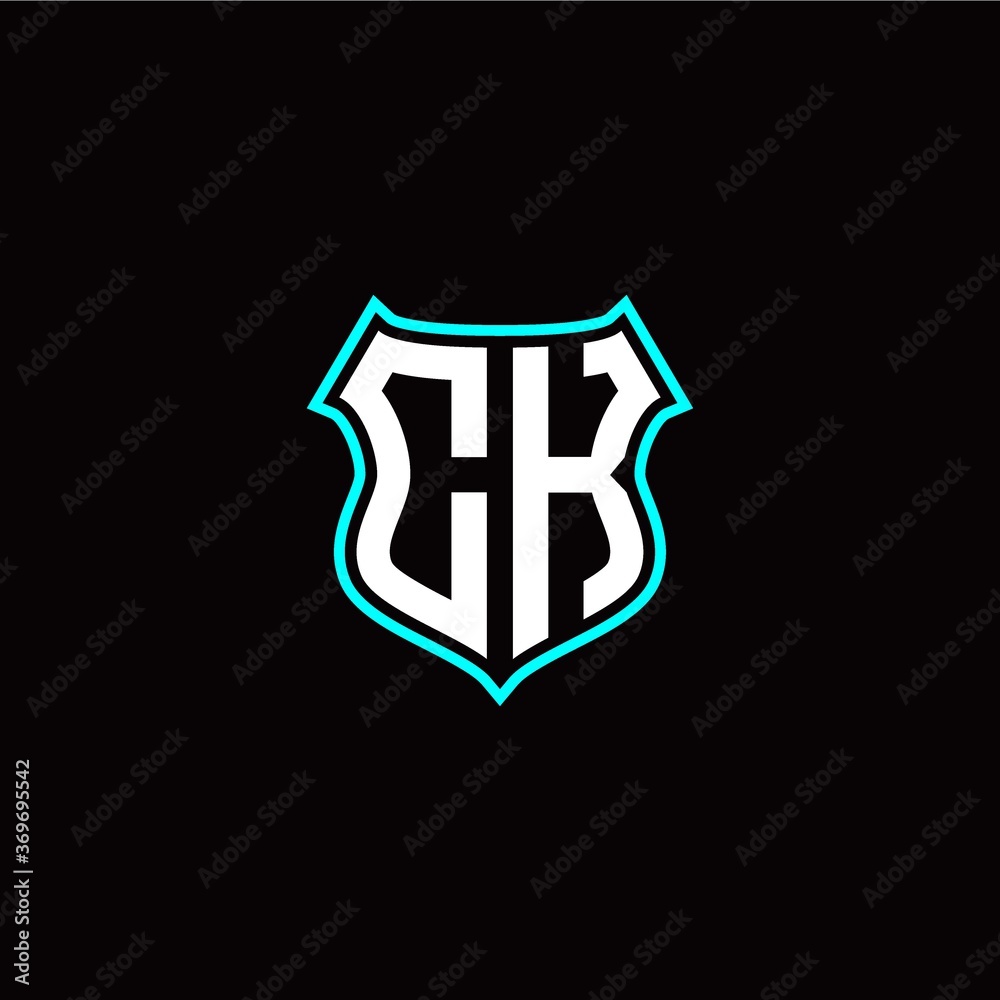 C K initials monogram logo shield designs modern