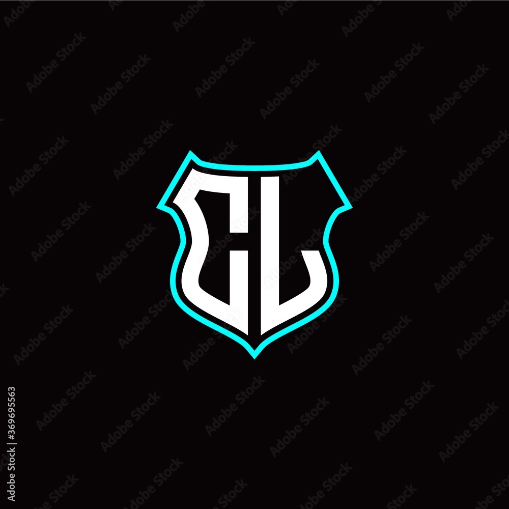 C L initials monogram logo shield designs modern