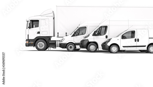 different cargo means of transport on a white background.