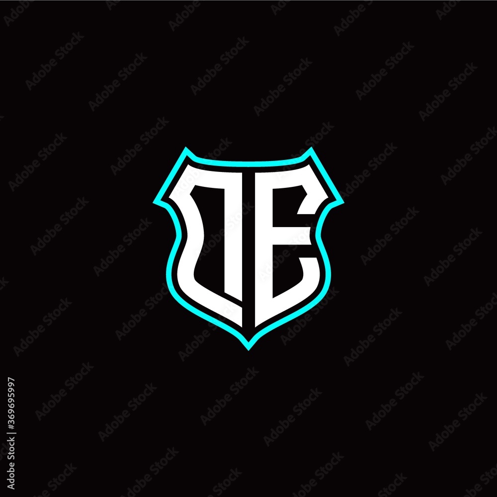 D E initials monogram logo shield designs modern